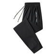 thumbnail image 5 of YOTMKGDO Sweatpants for Men, Pantalones De Hombre Men's Loose Ice Sports Pants Solid Full-Length Comfort Waist, Black2 3XL, 5 of 7