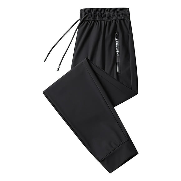 EHQJNJ Mens Jogger Pants Tall Length Men's Fashion Loose Ice Sports Pants Black Joggers for Men Black Jogger Pants for Men