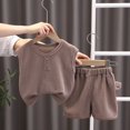 thumbnail image 2 of Povozer Baby Boys Summer Sport Sets Outfits Unisex Spring Cotton Outfits Clothes(Coffee,2-3Y), 2 of 4