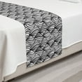 thumbnail image 2 of Abstract Bed Runner, Monochrome Style Illustration of Curls Motif Repeated Motifs Vertical, Decorative Accent Bedding Scarf for Hotels Homes and Guestrooms, Twin, Charcoal Grey and White, by Ambesonne, 2 of 2