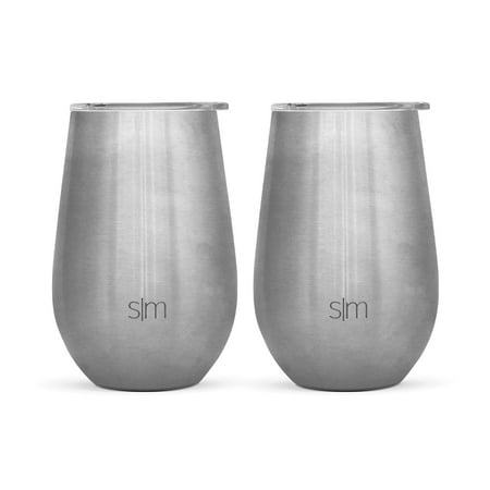 Simple Modern 12oz Spirit Wine Glasses 2 Pack Bundle - Stainless Steel Tumbler with Lids - Vacuum Insulated 18/8 Stainless Steel -Simple Stainless