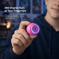 thumbnail image 4 of Incipio SpinBeats Wireless Bluetooth Speaker Portable Mini Speaker with RGB Lights, Spinning Top Design, Compact Pocket Size, Loud Clear Sound for Phone, Tablet, Laptop, Travel LED Speaker-Pink, 4 of 13