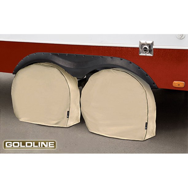 Goldline RV Wheel Covers Fits 29" to 31.75" Set of 2 Tan