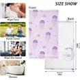 thumbnail image 2 of Coolnut Jellyfish Purple Patterned Hand Towels 2 PCS, Cotton Bath Towel for Drying Face Hands Body Decorative Water Absorbent Lightweight Towels for Bathroom Ktichen Travel Gym, 16"x28", 2 of 6