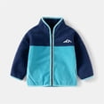 thumbnail image 2 of Boys Zipper Hoodies Size 10 12 Boy Fuzzy Coat Baby Stand Collar Top Children's Color Matching Casual Children's Wear Z0F-Navy, 4-5 Years, 2 of 6