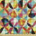 thumbnail image 2 of Ambesonne Geometric Fabric by the Yard Upholstery, Triangles Forming Circles, 2 Yards, Multicolor, 2 of 5