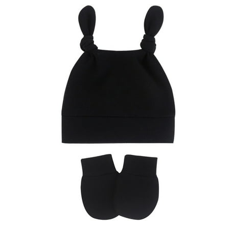 

ZTTD Autumn Winter Soft & Warm Knotted Cap For Boys And Girls - Organic Baby Hats 0-6 Month Old Mittens Toddler Gloves A