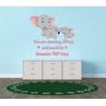 thumbnail image 2 of FANTASY - You Are Amazing Strong And Beautiful Remember That Today - Inspirational Quotes Décor Animated Fantasy Film Elephant Animals Design Kids Bedroom Vinyl Adhesive Wall Decal Sticker 30" x 30", 2 of 3