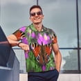 thumbnail image 4 of Sikiie Peacock butterfly Print Men's Short-sleeved POLO Shirts, Button-down Shirts and T-shirts are Suitable for Vacation, Leisure and Business-Small, 4 of 6