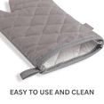 thumbnail image 2 of Kitchen Oven Mitt Pot Holder Set Cotton Linens Oven Mitt Pot Holder Gray Color by Osnell USA, 2 of 8