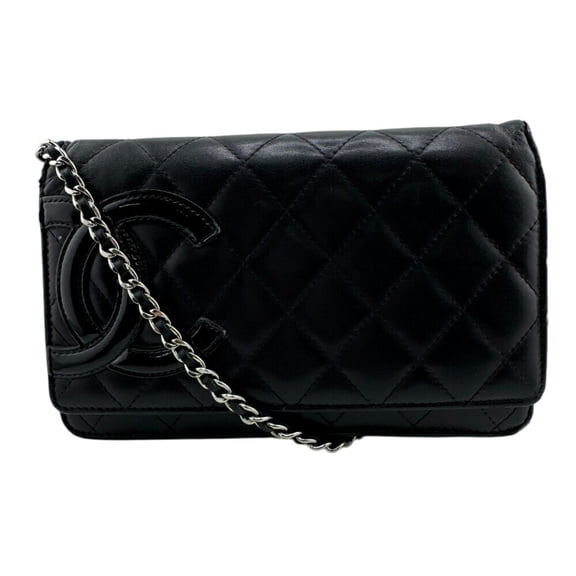 Pre-Owned CHANEL Cambon Matelasse Shoulder Bag, Black, Women's (Fair)