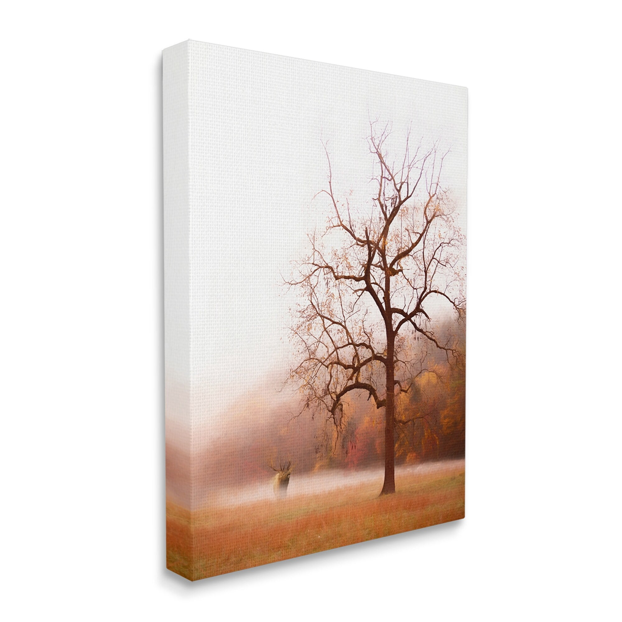 Stupell Industries Autumn Meadow Wilderness Landscape Moose Elk Red Orange, 30 x 40,Design by PHBurchett