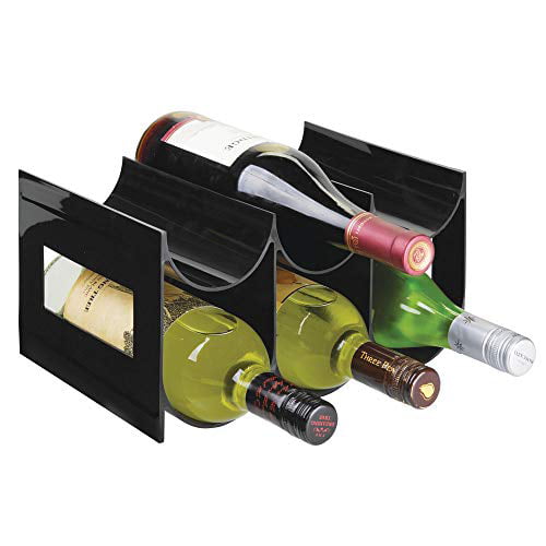 8 Bottles mDesign Plastic Water Bottle & Wine Rack Storage Holder 