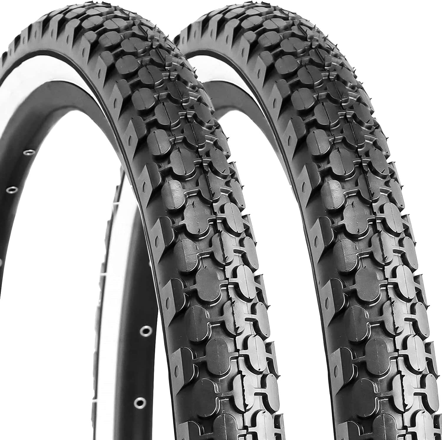 MOHEGIA 2 Pack Bike Tires 26"x 2.125" White Side Wall Folding Black