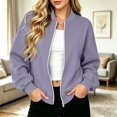 thumbnail image 7 of Evdexr Sweatshirts for Women Zip Up Drop Shoulder Long Sleeve Sweatshirt 2026 Winter Casual Athletic Jackets Lantern Sleeve Lightweight Solid Y2k Coats with pockets 3XL, 7 of 7