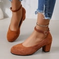 thumbnail image 6 of Oofos Sandals for Women Women's Fashionable And Versatile Plus-Size Round Toe Mid-Heel Low-Cut Shoes Spring And Summer Style Trendy And Comfortable Sandals Brown 42, 6 of 9