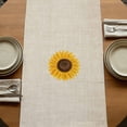 thumbnail image 5 of Yellow Sunflower Table Runner, Gnomes Elegant Pastoral Vintage Art Rustic Washable Cotton Linen Table Runners 60 Inches Long, Dresser Scarf Runner for Coffee/TV Stands/Kitchen/Cabinets 13''x60'', 5 of 9