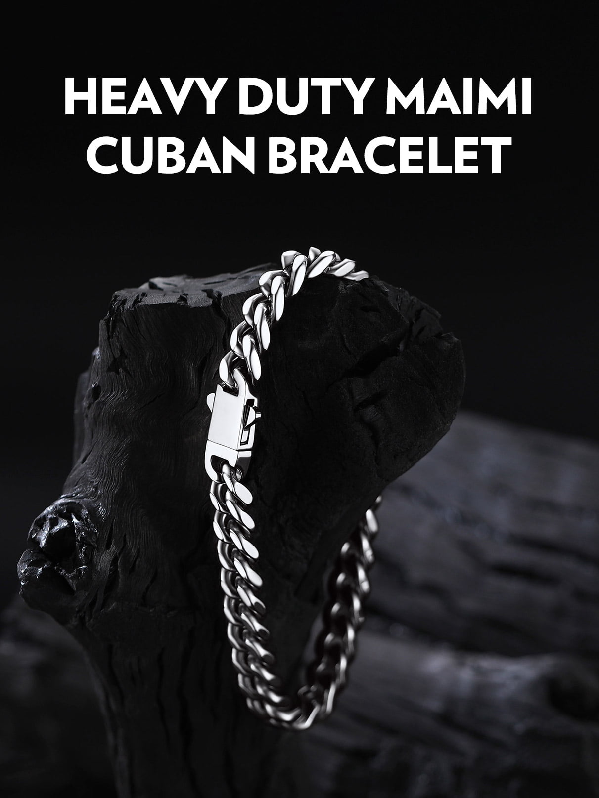 Bandmax 7MM Cuban Chain Bracelet for Men 9" Stainless Steel Hand Bracelets Gift with Card To Son Graduation Birthday Father's Day