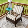thumbnail image 2 of Outdoor Patio Cushion Covers 2 Pack Light Brown Striped Patio Chair Cushion Covers with Ties and Zipper Modern Vertical Stripes Waterproof Outdoor Seat Cushion Covers for Patio Furniture 22"x22", 2 of 5