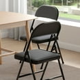 thumbnail image 2 of Nazhura Adult Modern Metal Indoor Commercial Padded Folding Chairs, Charcoal (Set of 4), 2 of 9