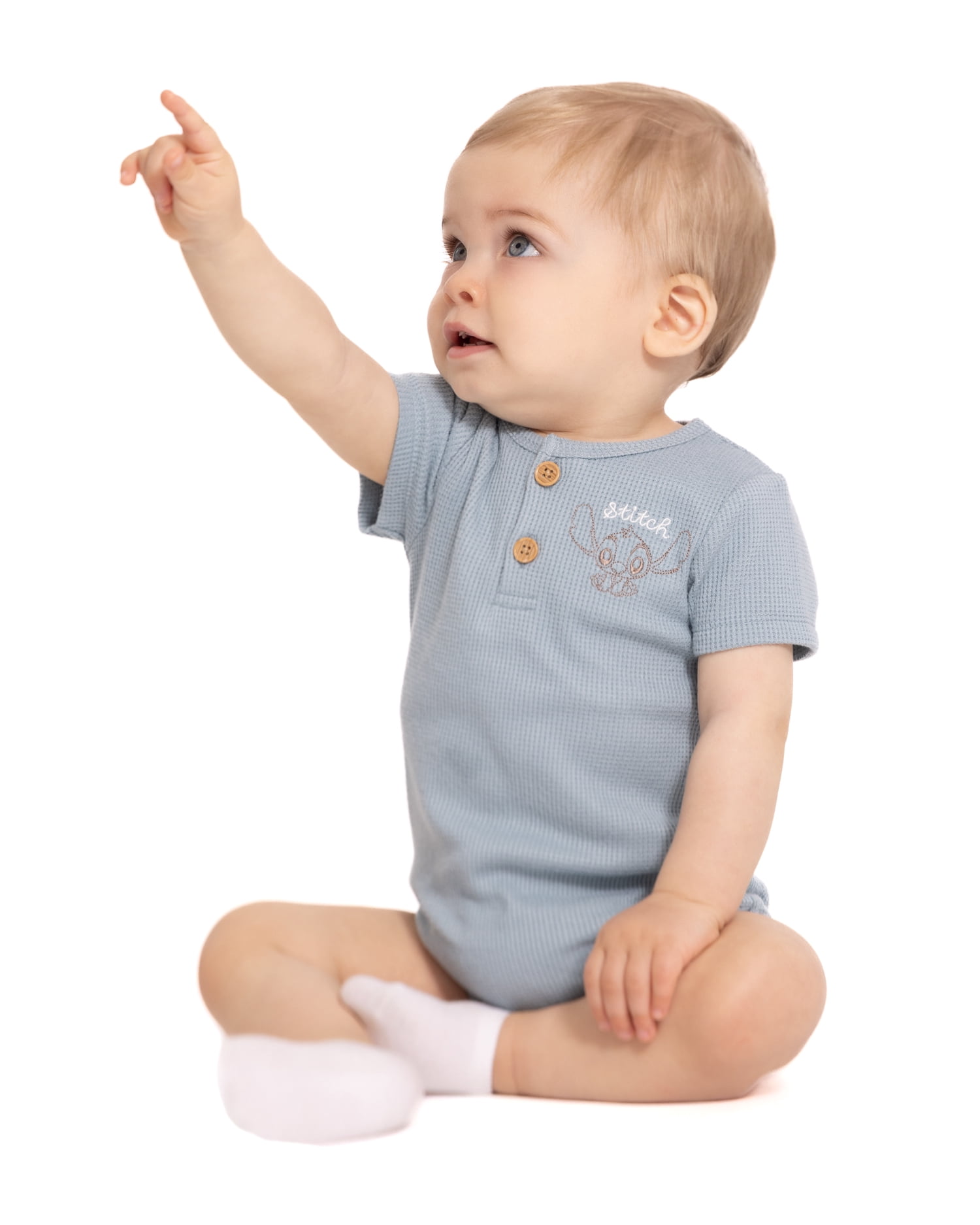 Disney Baby Wishes + Dreams Stitch Bodysuits with Short Sleeves, 3-Pack, Sizes Newborn-18M