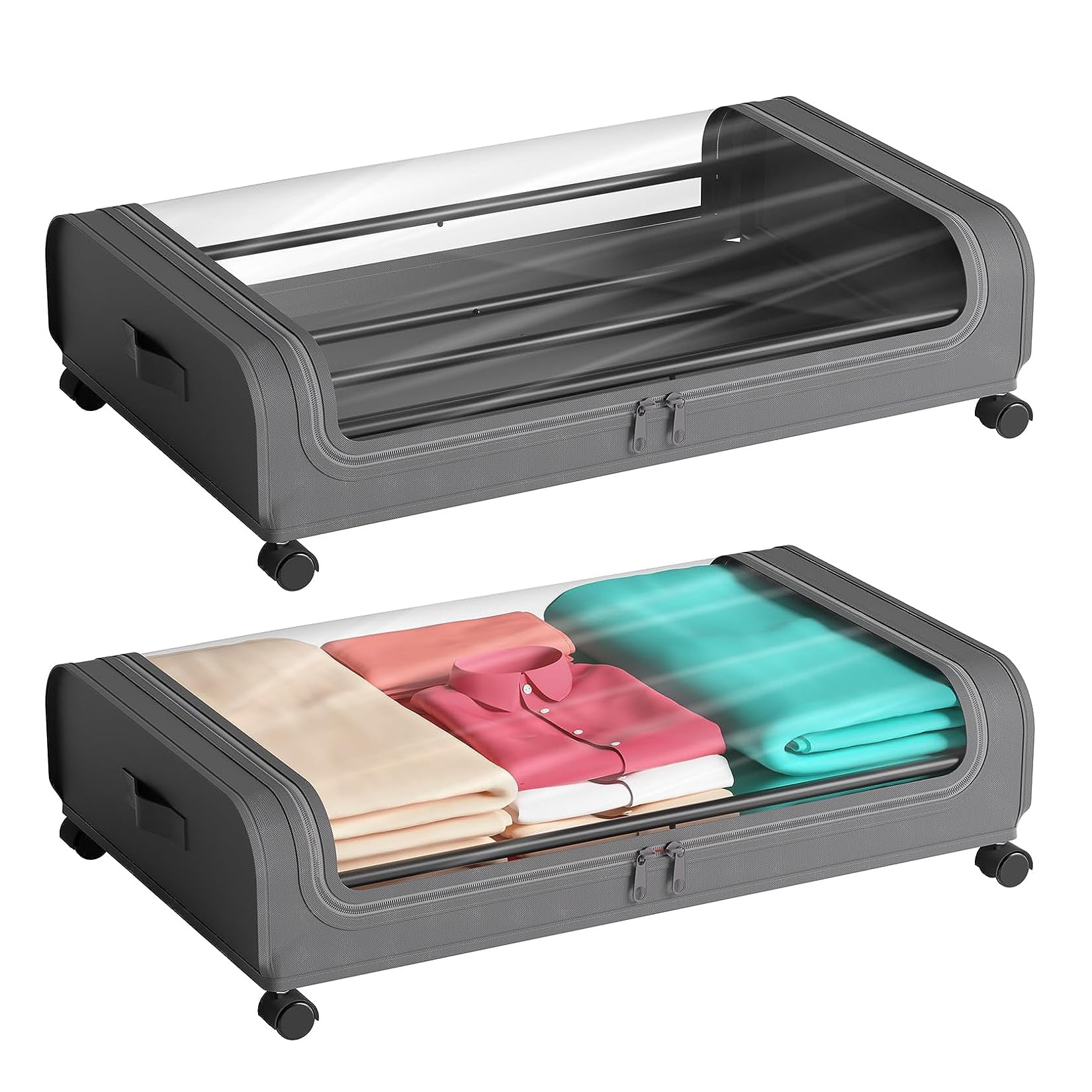 Under Bed Storage Containers,Under Bed Shoe Storage With Wheels and Lid