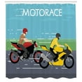 thumbnail image 3 of Ambesonne Motorcycle Shower Curtain, 2 Bikers Racing, 69"Wx70"L, Multicolor, 3 of 3