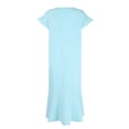 thumbnail image 4 of Delconic Women’s Short Sleeve Loose Fit Midi Dress with Crew Neck and Side Pockets Suitable for Casual and Everyday Wear Blue M, 4 of 6