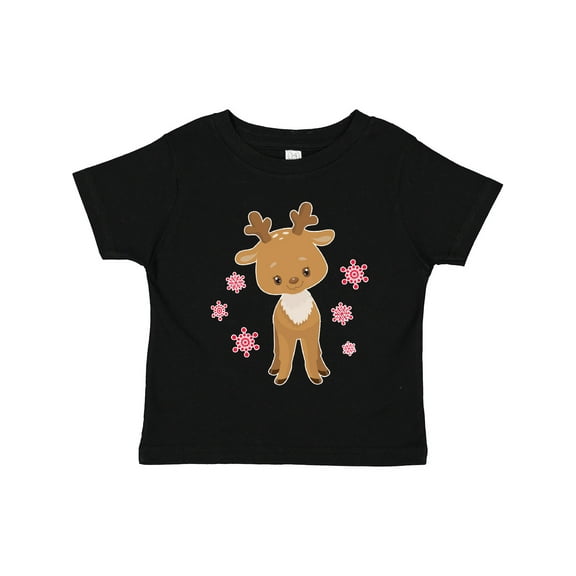 Inktastic Cute Christmas Reindeer with Snowflakes Boys or Girls Toddler T-Shirt