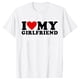 thumbnail image 3 of Camiseta de manga corta con estampado de cuello redondo para mujer, camiseta divertida con mensaje "I Love My Girlfriend So Please Stay Away From Me", novedad de verano, 3 of 5