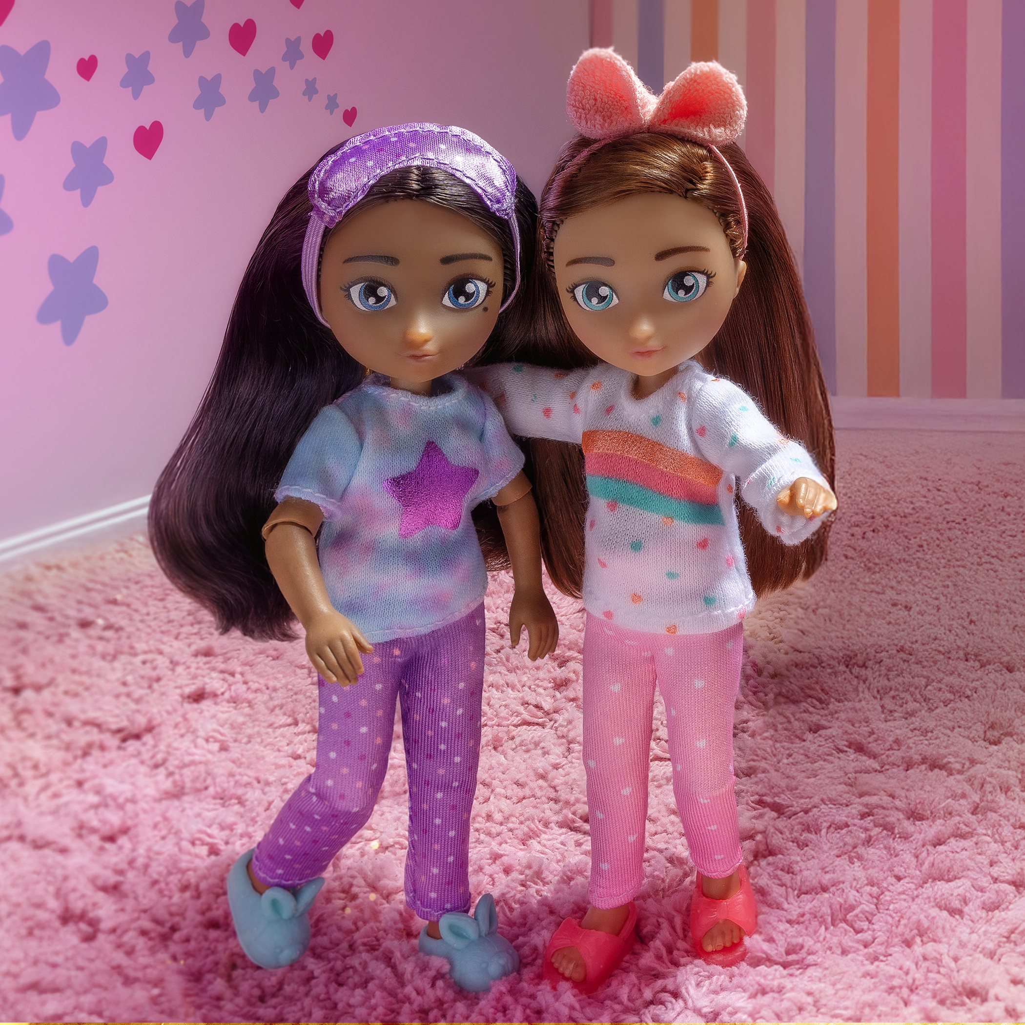 Hey Bestie Mia & Zoe Slumber Party Set of 2 Bendable Dolls photo 3