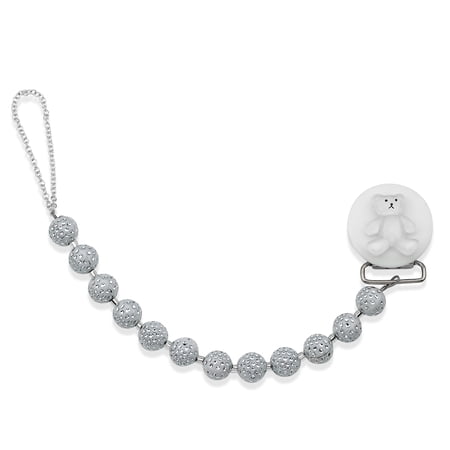 Teddy Bear Beaded Pacifier Clip (pacifier sold separately)