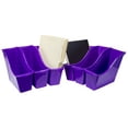 thumbnail image 6 of Storex Interlocking Small Book Bin, Plastic Desktop Storage for Letter Paper, Purple, 6-Pack, 6 of 7