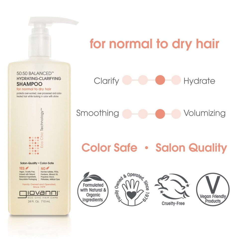 Giovanni 50:50 Balanced Hydrating Clarifying Shampoo - 24 oz