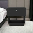 thumbnail image 7 of HomeRoots 20 in. One Drawer Faux Wood Nightstand, Black, 7 of 7