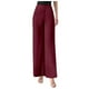 thumbnail image 1 of Pantalones acampanados de gasa de cintura alta para mujer: parte trasera elástica, cremallera lateral, tejido fluido, para bodas y cócteles, 1 of 4