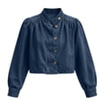 thumbnail image 7 of Uaswgudfs Women's Winter Cropped Denim Jacket Long Sleeve Button Up Casual Jean Jacket with Puff Sleeves Vintage Fashion Top for Daily Streetwear, 7 of 7