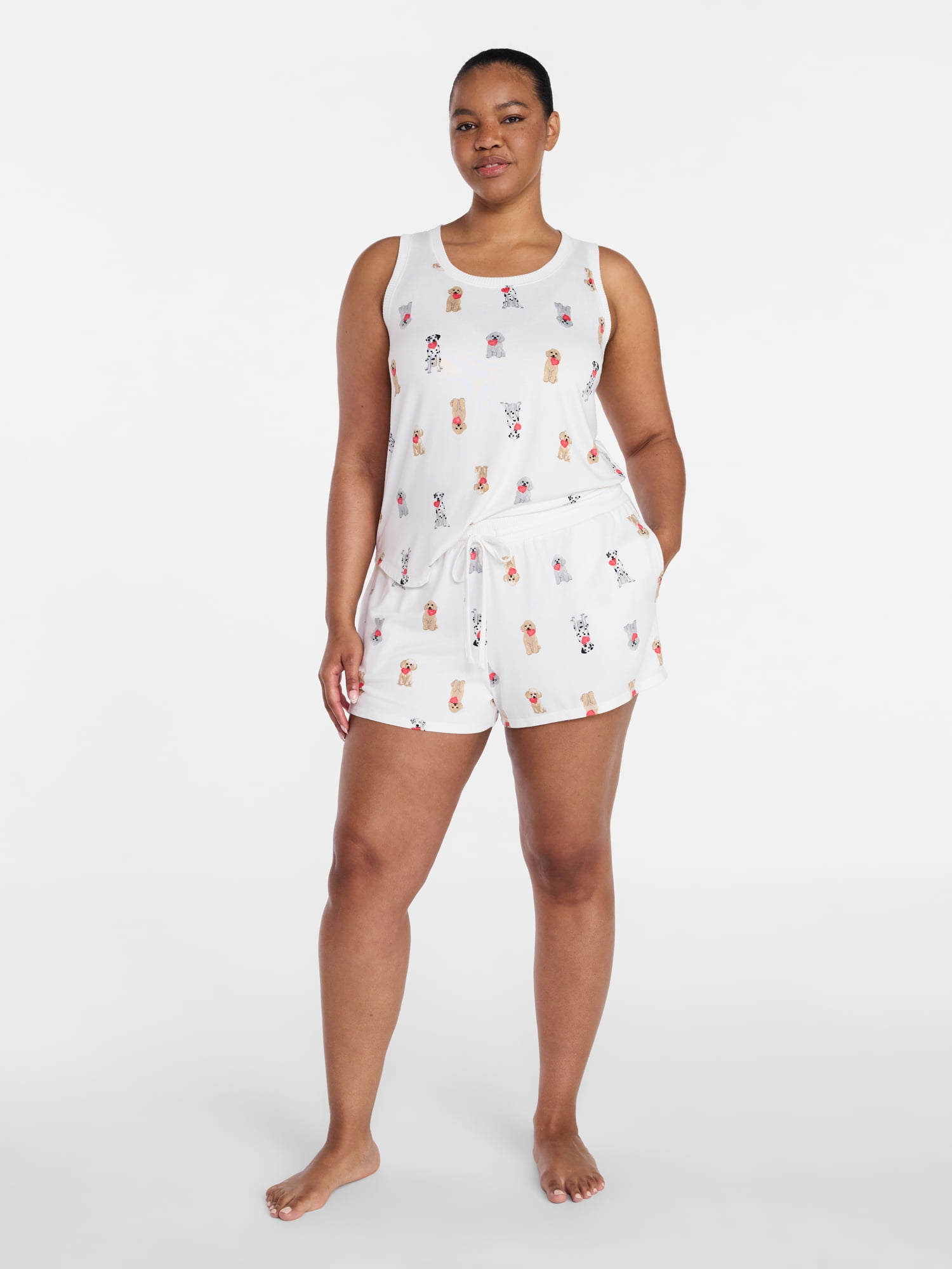 Joyspun Women's Cozy Lounge Collection Hacci Knit Sleep Tank Top, Sizes XS-3X