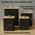 thumbnail image 2 of Kitchen Canisters for Countertop Set of 4 - Textured Iron Kitchen Canisters with Airtight Lids - Flour Sugar Canister Set - Flour and Sugar Containers Farmhouse - Coffee Jar for Counter - Black, 2 of 9