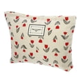 thumbnail image 1 of Bolsa de maquillaje floral Unique Bargains de gran capacidad para cosméticos beige rojo, 1 of 1
