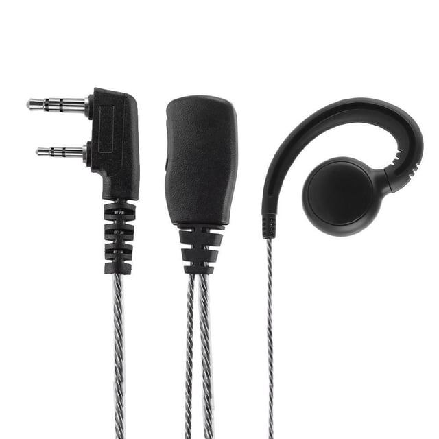 2 Auricular Gancho 180 Giratorio con Micrófono y PTT para Kenwood Way Radio 2pcs JShteea El nuevo