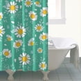 thumbnail image 4 of Turquoise Daisy Flower Yellow Centers Pattern Shower Curtain 72"x72" ,Bathroom Decorative Shower Curtains Set with 12 Hooks,Modern Waterproof Washable Shower Curtain, 4 of 6
