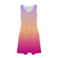 thumbnail image 4 of Ovzne Robes Grande Taille pour Femmes Rondes Robe de Plage Robe d'Été pour Femmes Imprimé Dégradé Ample Sans Manches Col en V avec Poche Robe de Printemps en Liquidation, 4 of 6
