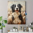 thumbnail image 4 of Qisvanset 12x16 Inch Framed Canvas Wall Art Border Collie Herding Sheep Vintage Farmhouse Animal Art, 4 of 8