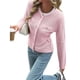 thumbnail image 3 of Suéteres Tipo Cárdigan de Larga con Cuello en V para Mujer, Chaquetas de Punto Gruesas, y con Botones, para Otoño e Invierno. Rosa S, 3 of 8