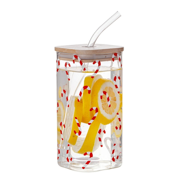 Holiday Time Candy Cane Clear Square Glass Sipper, 1pk - Walmart.com