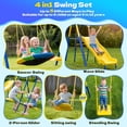 thumbnail image 2 of Swing Sets 6 Kids Play,Fashionsport Outfitters Heavy-Duty Outdoor Metal Swing sets for Backyard,Playground,Outside Toys with Saucer Swing,Wave Slide,Glider,Standing Swing for Aged 3-12, 2 of 9