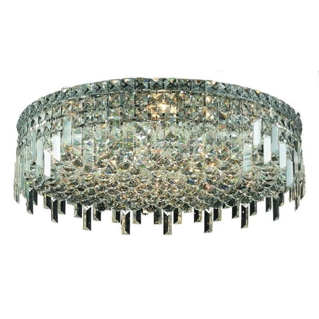 Elegant Lighting Maxime 24" 9 Light Elegant Crystal Flush Mount
