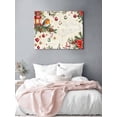 thumbnail image 3 of Christmas Bird Canvas Print Wall Art Framed Canvas Art Wall Decor Poinsettia Floral Holly Fruit Xmas Ball Beige Pictures Painting Morden Artwork for Living Room Bedroom, Ready to Hang - 12"x16", 3 of 6