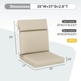 thumbnail image 6 of Aoodor 2Pcs Outdoor Dining Chair Cushion Set, 37” x 20” x 2.8”, Khaki, 6 of 8